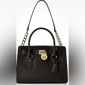 Michael Kors Black Hamilton Saffiano
Leather Medium Satchel Women's Bag